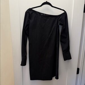 Theory Black Off-Shoulder Dress